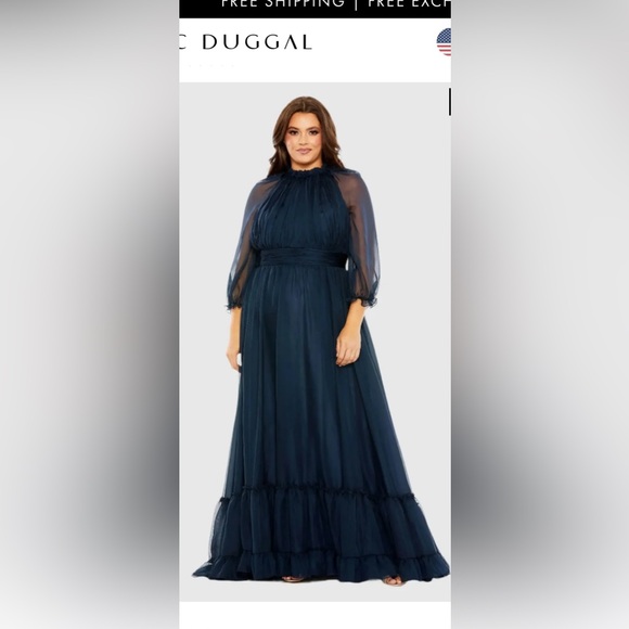 Mac Duggal Gown Midnight Blue 18W - Picture 8 of 9